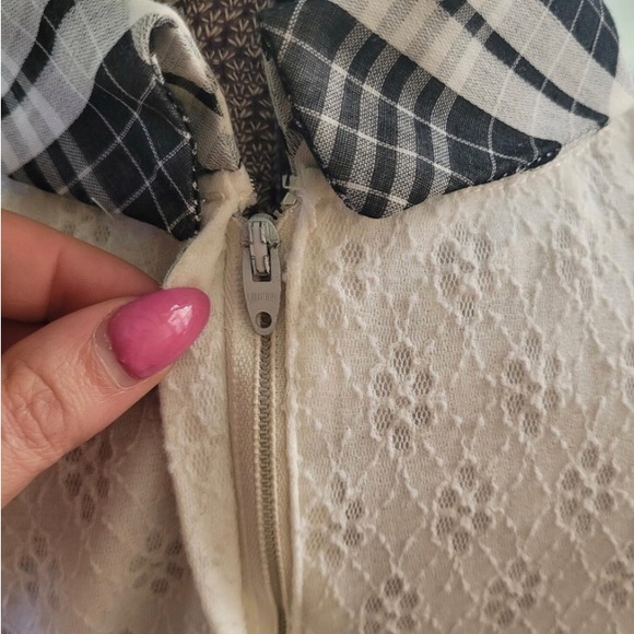 Vintage 1970 Joyce Palmer Stunning maxi dress with smocked waist, lace. US0P - Picture 9 of 9